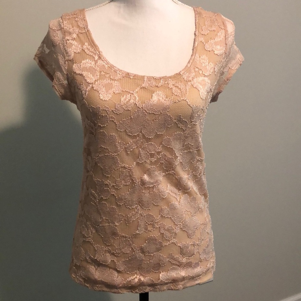 Gold lace top
